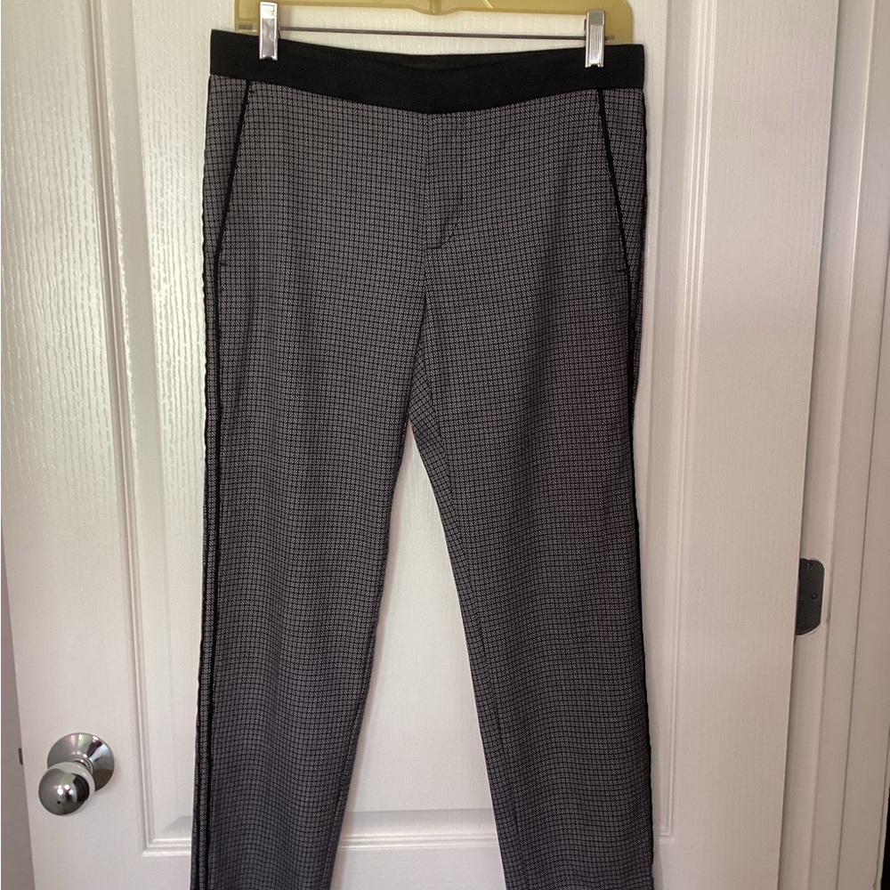 Banana Republic Women’s Tuxedo Style Black and Gray Checkered Pants, 4P